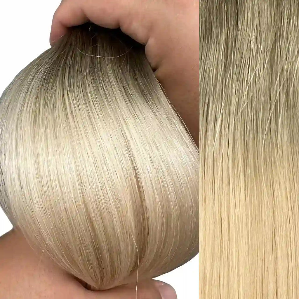 #RLC Dark Root Blonde Flat Tip Hair Extension