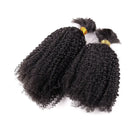 Single drawn afro kinky curly bulk human hair natural black