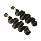 Single drawn body wave bulk hair for braiding natural black