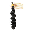 Single drawn loose wave bulk hair for braiding natural black