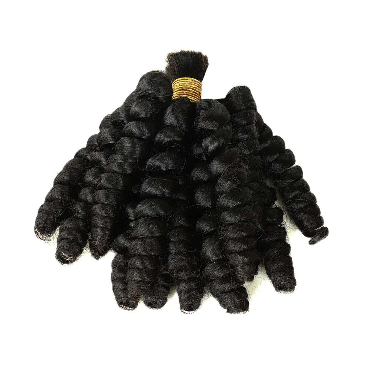 Single drawn twist curly bulk human hair natural black