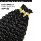 Spanish curl bulk hair 100 human hair no tangle