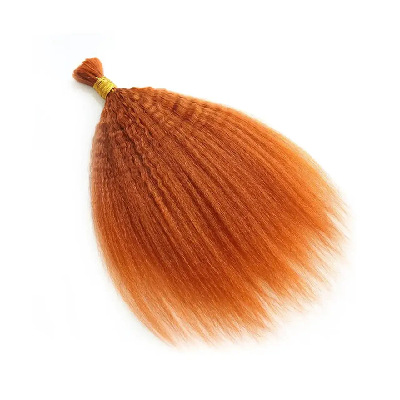 Straight kinky boho braiding bulk human hair ginger orange