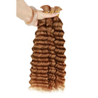 Three bundles bulk human hair for braiding light brown virgin human hair 100g per pack