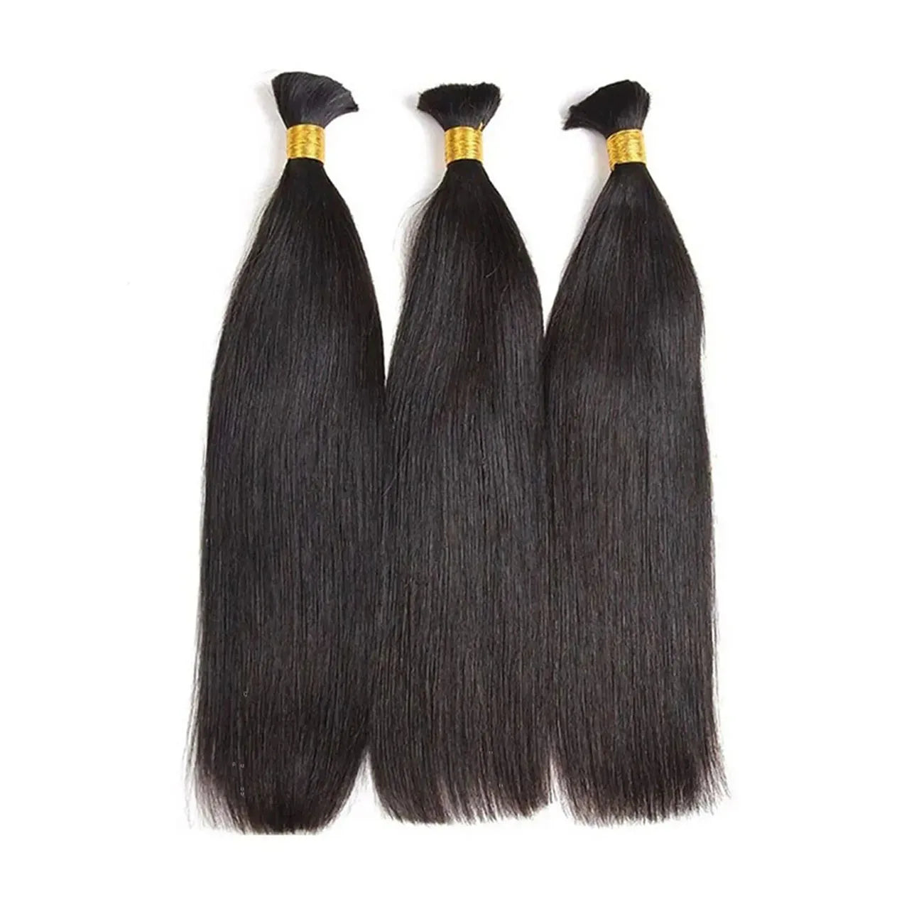 Three bundles human braiding hair straight bulk human hair for braiding