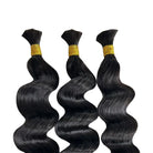 Three bundles loose wave bulk human hair for braiding natural black single drawn virgin human hair