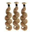 Three bundles of medium blonde bulk braiding human hair