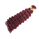 Two bundles bulk human hair for braiding 99j burgundy red