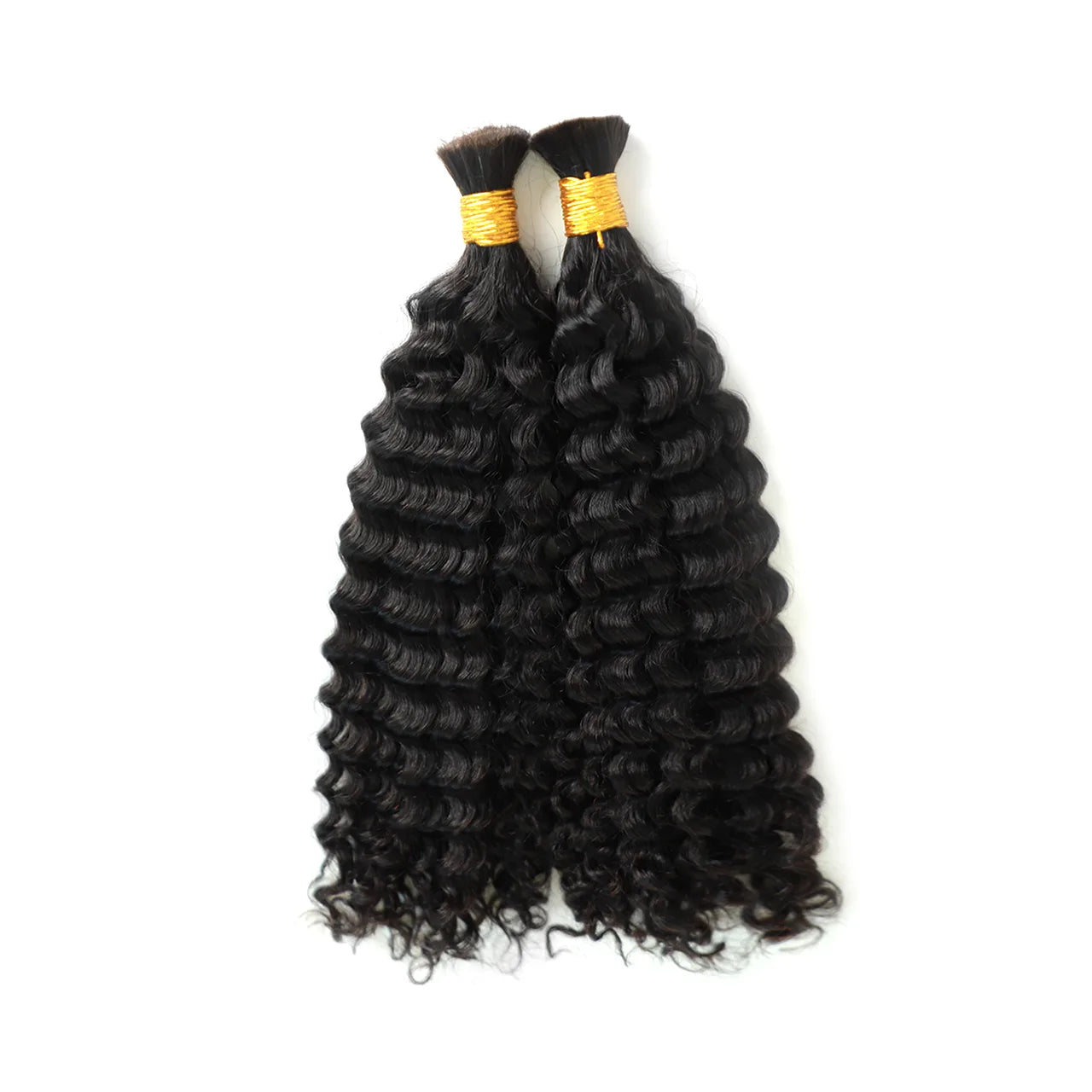 Two bundles burmese curly bulk human hair for braiding natural black