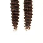 Two bundles of hair ends of dark brown bulk human braiding hair deep wave